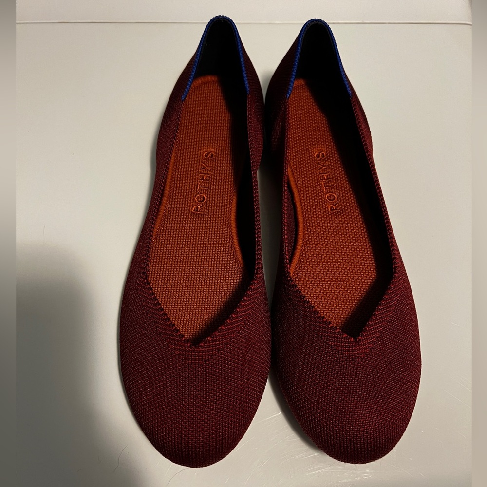 Rothy’s Size 8 Malbec Red Flats Brand New Never Worn